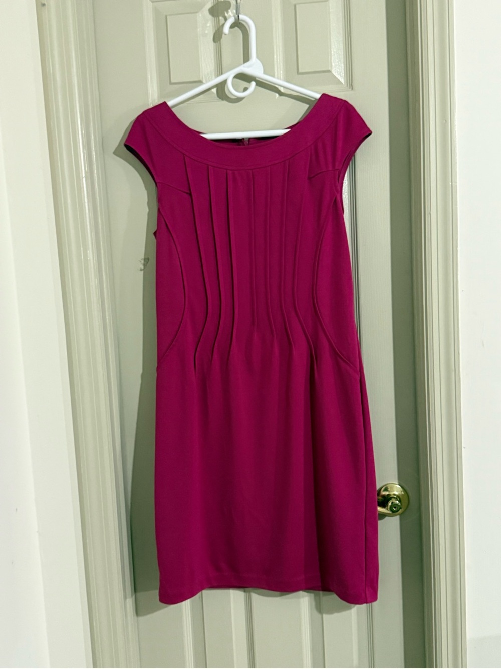 connected apparel Cap-Sleeve Sheath Dress in Magenta - Picture 2 of 8